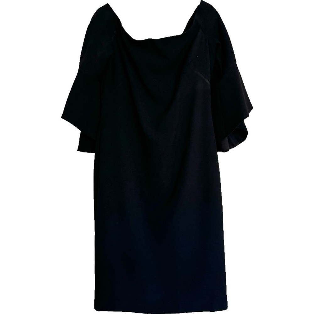 Chelsea 28 Off Shoulder Midi Dress Black Bell Sleeve Party Cocktail Size 10